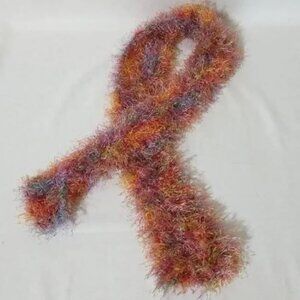 Made By Me! 50x4 Inch Long Fuzzy Yarn Rainbow Multicolor Knit Scarf "Confetti"